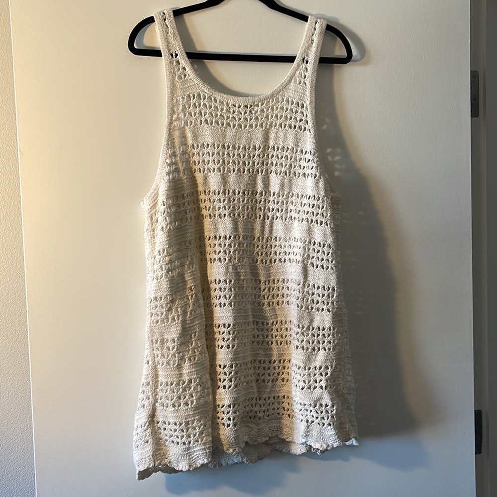 Forever 21 - Cotton Lace Mini Dress / Cover Up - White - Size 2X - Picture 4 of 4